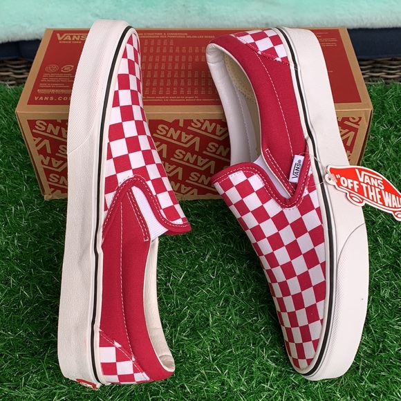 Vans Classic Slip On Checkerboard Cerise/Trwht Men - Picture 6 of 12